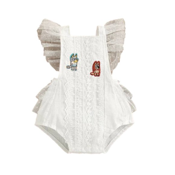 Bluey Dress Bluey Birthday Bingo Outfit Dress Bluey Clothes White - Picture 1 of 7